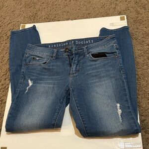 Articles Of Society Women's Distressed Blue Skinny Jeans